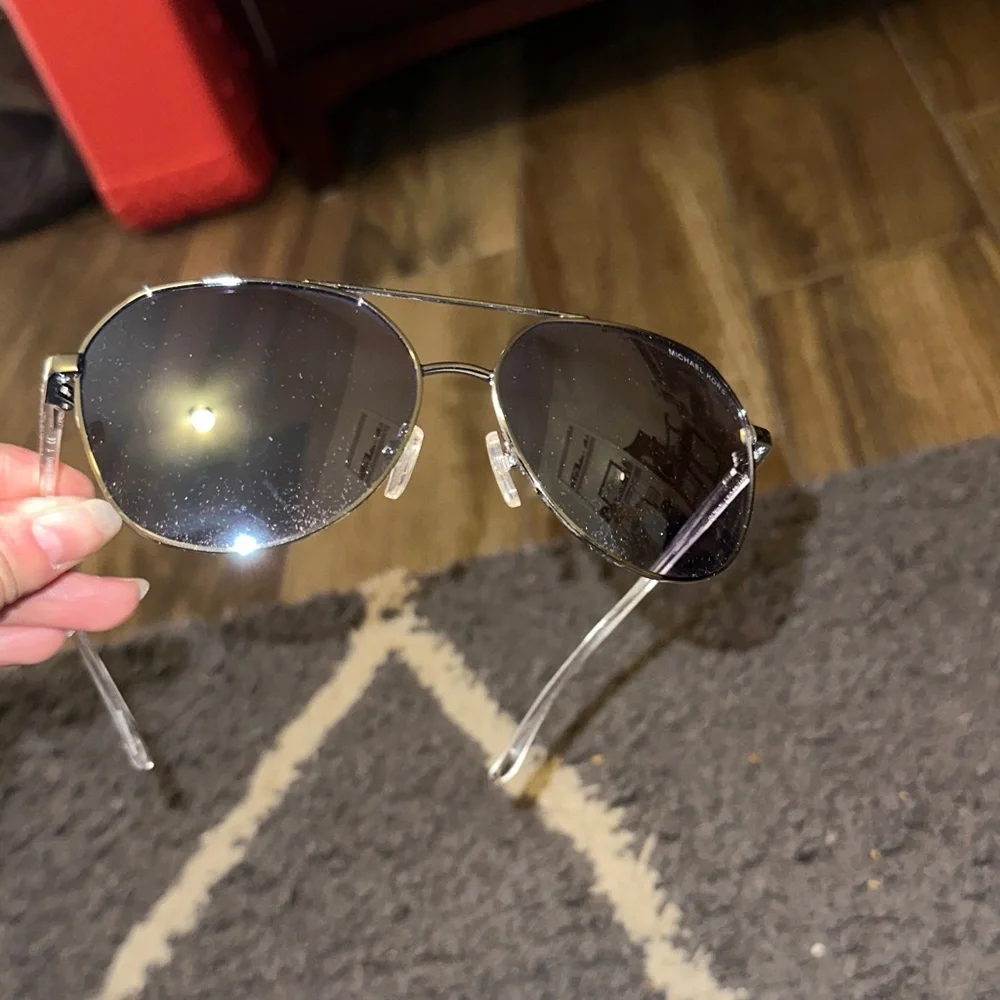 Michael Kors Silver and Black Aviator Sunglasses - Picture 3 of 4
